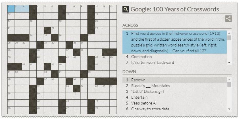 100 years of crossword puzzles