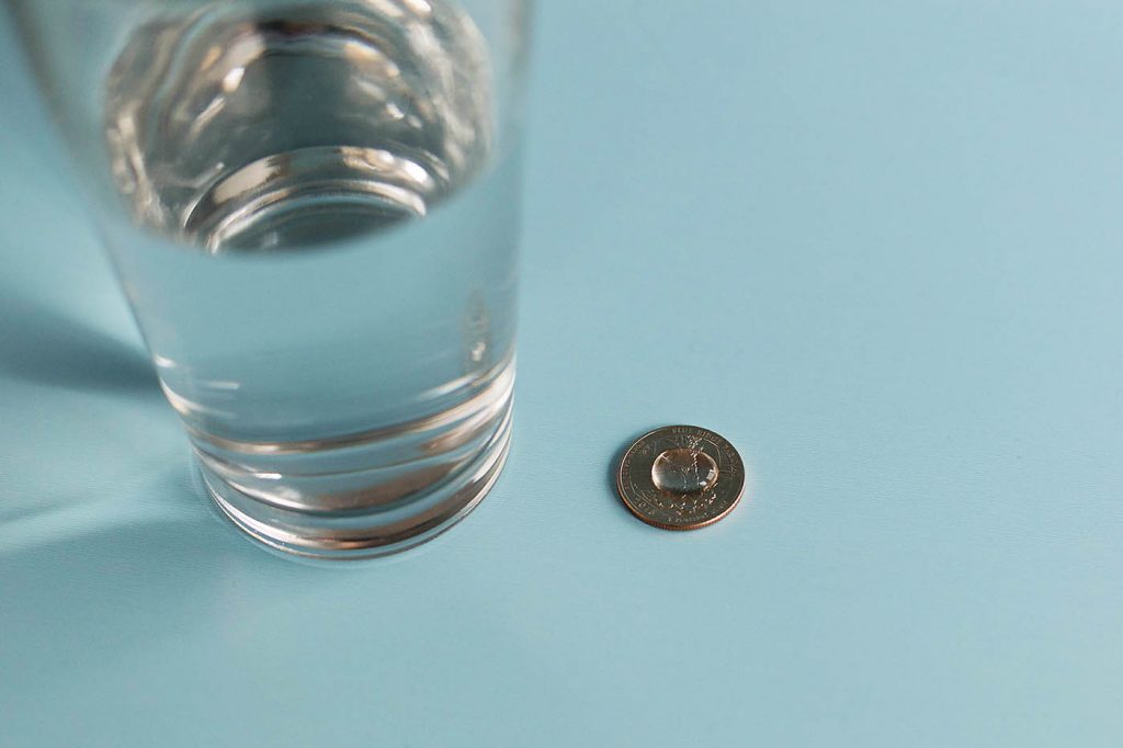 water and coin experiments