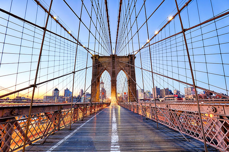 Manhattan seen from the Brooklyn Bridge - New York, United States