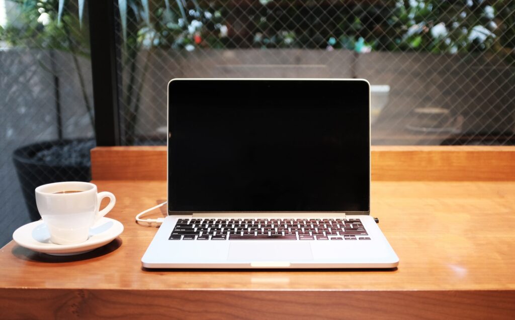 laptop left on table