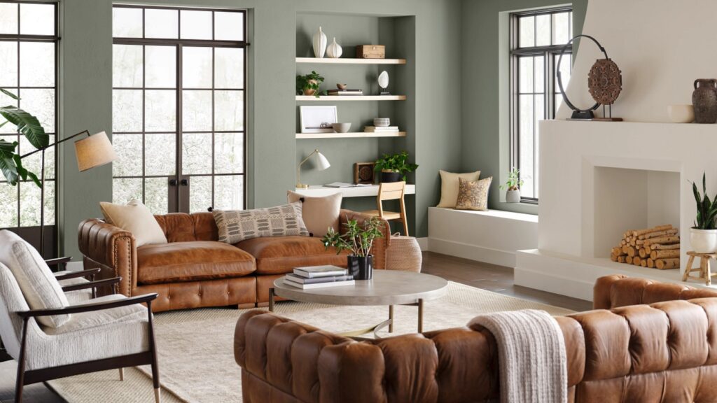 Sherwin-Williams gray-green Evergreen Fog