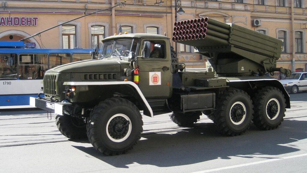 BM-21 Grad salvo rocket launcher