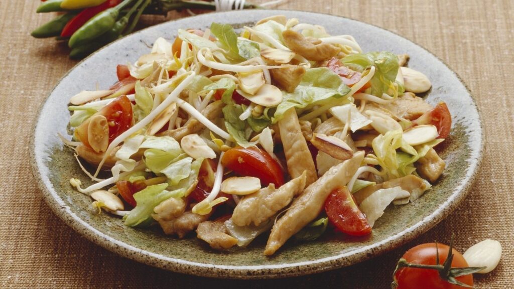 Chicken salad with sprouts