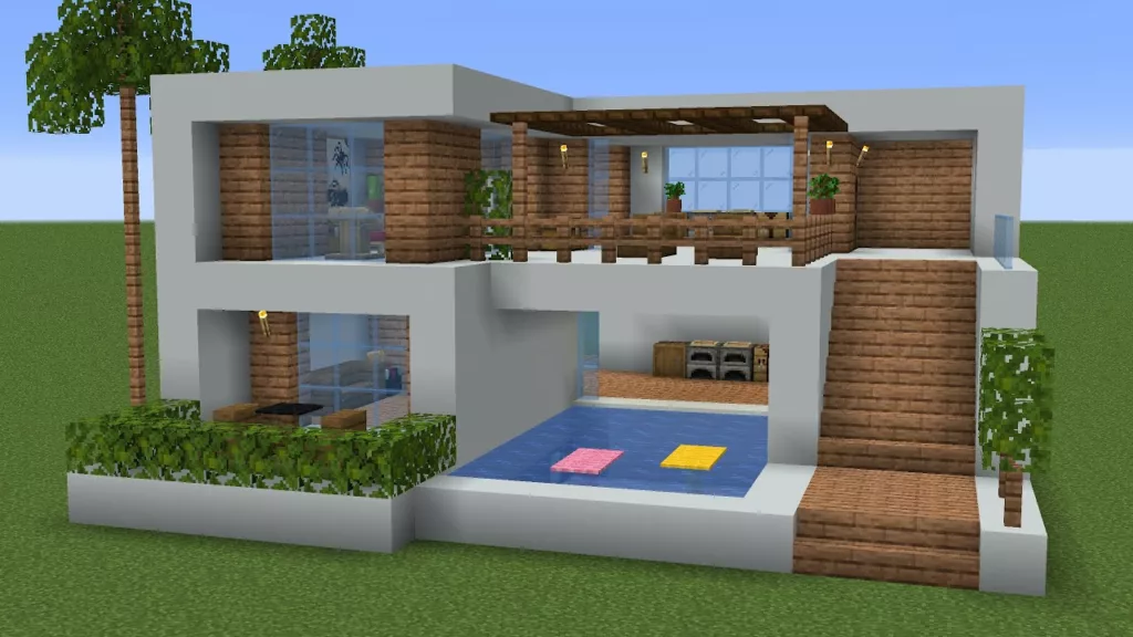 Cozy Pool House in minecraft