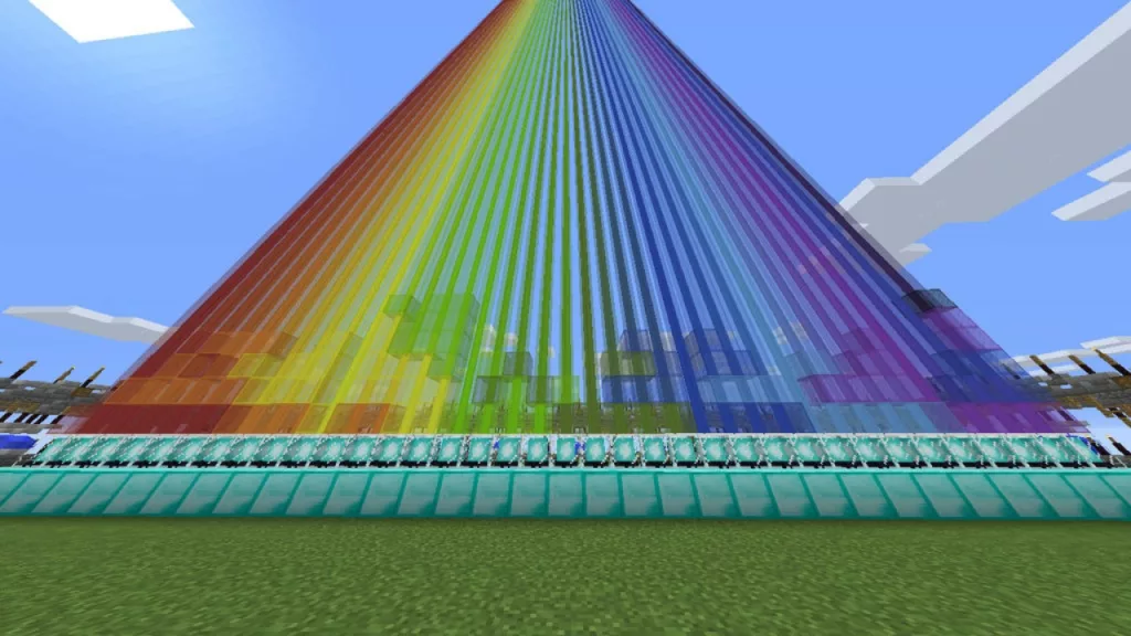 Rainbow Beacons in minecraft
