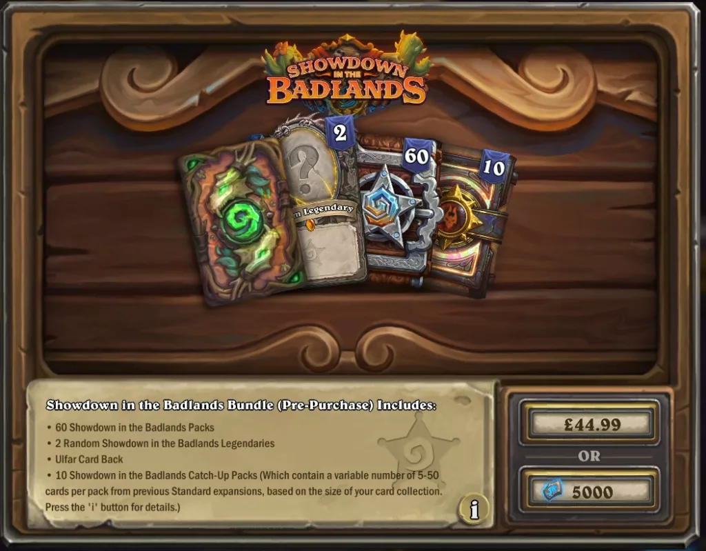 hearthstone showdown in the badlands cards