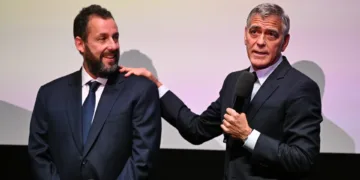 George Clooney and Adam Sandler Spotlight Ensemble As Jay Kelly Premieres In London 1 George Clooney and Adam Sandler