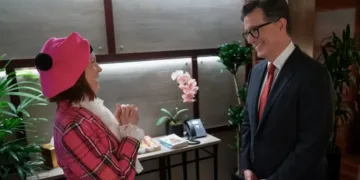 Carrie Preston says she was “very nervous” filming Elsbeth premiere with Stephen Colbert 1 Stephen Colbert Elsbeth