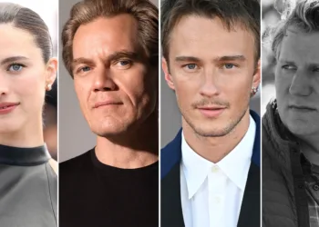 L R Margaret Qualley Michael Shannon Drew Starkey and Jeff Nichols