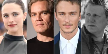 L R Margaret Qualley Michael Shannon Drew Starkey and Jeff Nichols